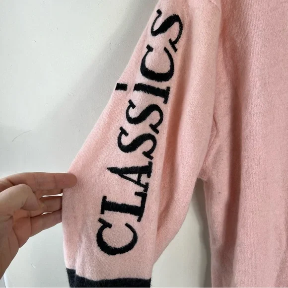 Vintage Mondi Grey Pink Wool Angora Tunic Cowl Neck Sweater Size 38 US Medium - Picture 5 of 9